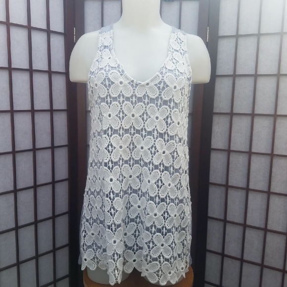 miami Tops - MIAMI GRAY AND WHITE TANK TOP SIZE L